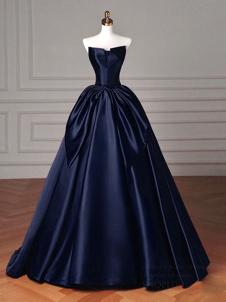 Elegantes Ballkleid aus marineblauem Satin, lang, Inspiration für Damen und Mädchen, formelle Partykleider, lange formelle Abiballkleider AB1840