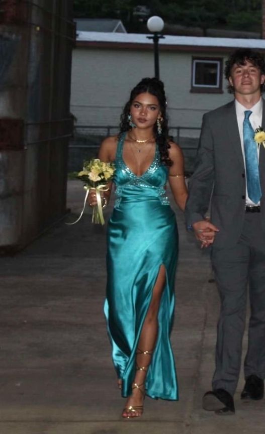 Sexy Etuikleid mit V-Ausschnitt, blauem Schlitz und Perlenbesatz, langes Abendkleid, formelles Partykleid, Ballkleid AB1177
