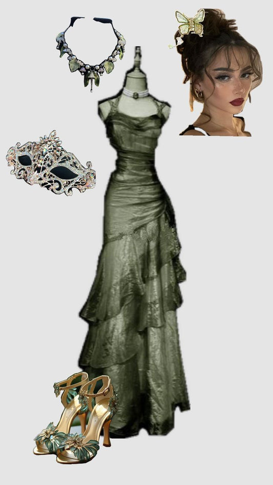 Vintage Mermaid Spaghetti Straps Green Prom Dresses Long 18th Birthday Outfit Senior High School Dance Party Dress AB041