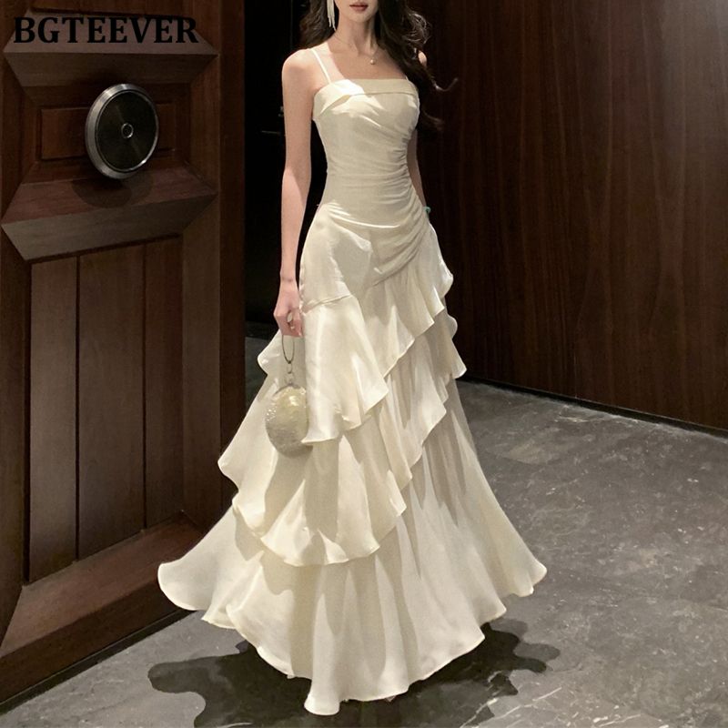 Robe de soirée sirène élégante à bretelles spaghetti pour femme, coupe ajustée, modèle AB974