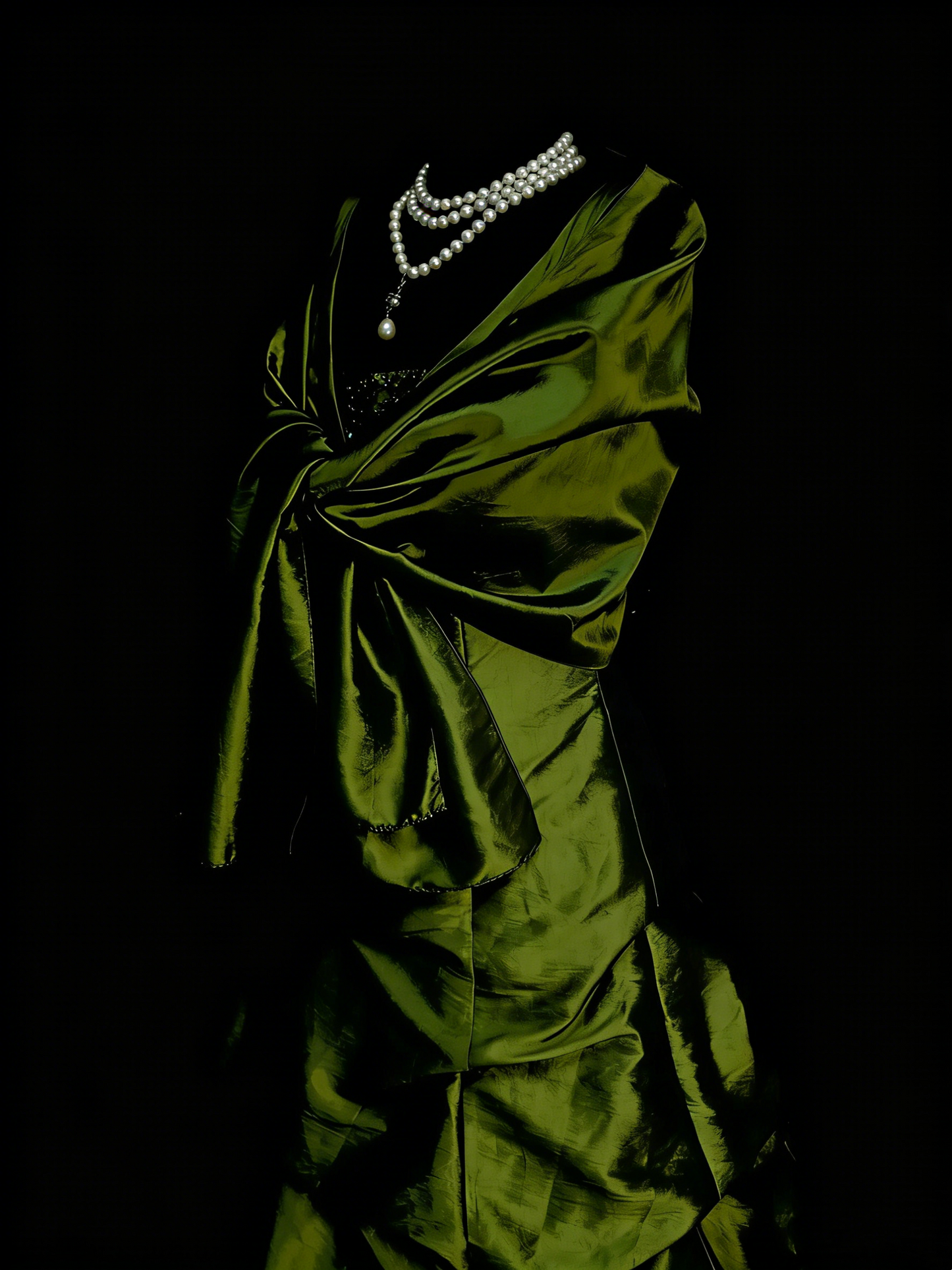 Vintage Prom Dresses Aesthetic 1960s Retro Ball Gown V Neck Olive Green Long Party Dress N2133