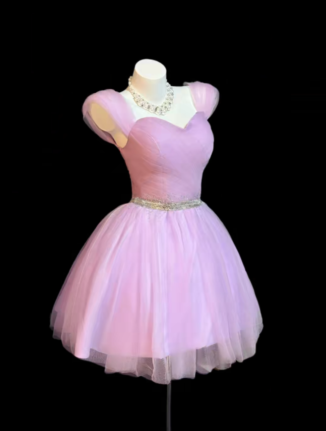Amazing Ball Gown Lilac With Sweetheart Tulle Short Homecoming Dresses Senior High School For Teens Ideas Inspo Short Birthday Cocktail Gowns RB7333