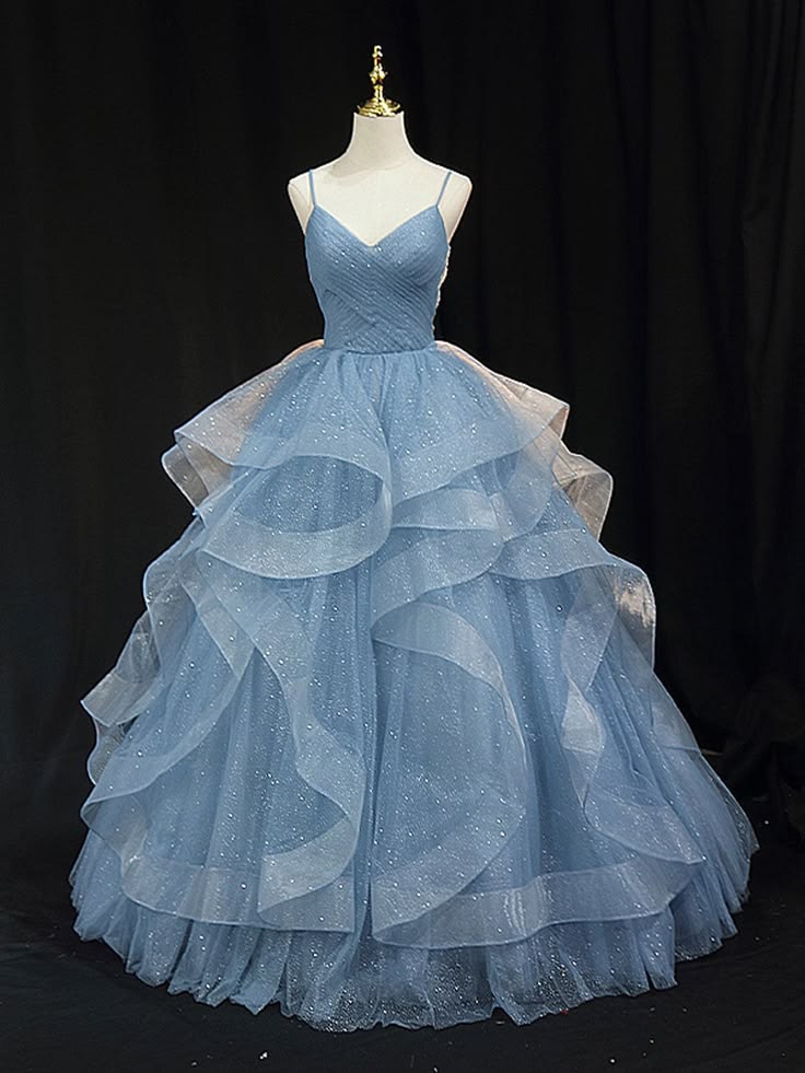 Purple Prom Dress Ball Gown Spaghetti Strap Tulle Sequin Long Formal Gown Evening Dresses For Teens Formal N038