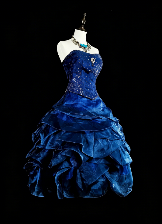 Unique Ball Gown Sweetheart Navy Blue Inspo Vintage Fashion 2000s Hoco Short Inspo Homecoming Dresses N2015