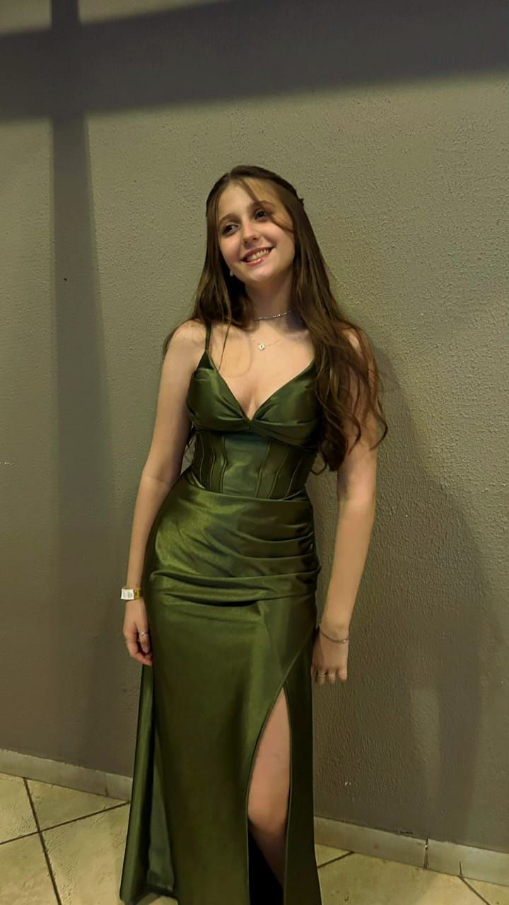 Sexy Meerjungfrauen-Trägerkleid in Olivgrün mit Schlitz, langes Abendkleid, beeindruckendes Outfit zum 18. Geburtstag, Partykleid N251