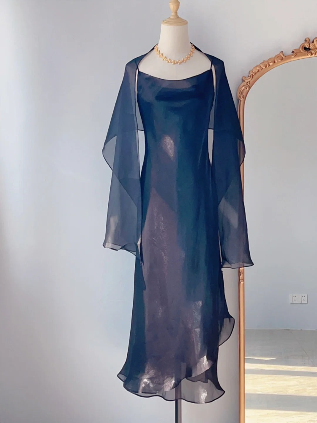 Vintage Meerjungfrauen Ballkleid, Schwarz, Spaghettiträger, Lang mit Rüschen, Formelle Outfits RB3925