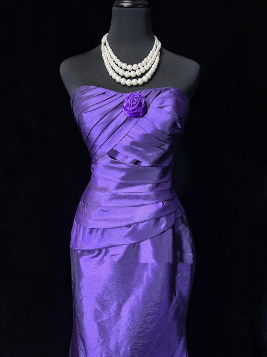 Timeless Prom Dresses Mermaid Sweetheart Grape With Flowers Long Evening Outfits N3295