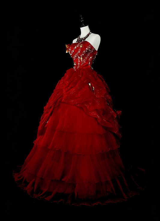 Vintage Prom Dresses Ball Gown Strapless Burgundy With Beading Pleated 1980s Long Formal Gown N2703