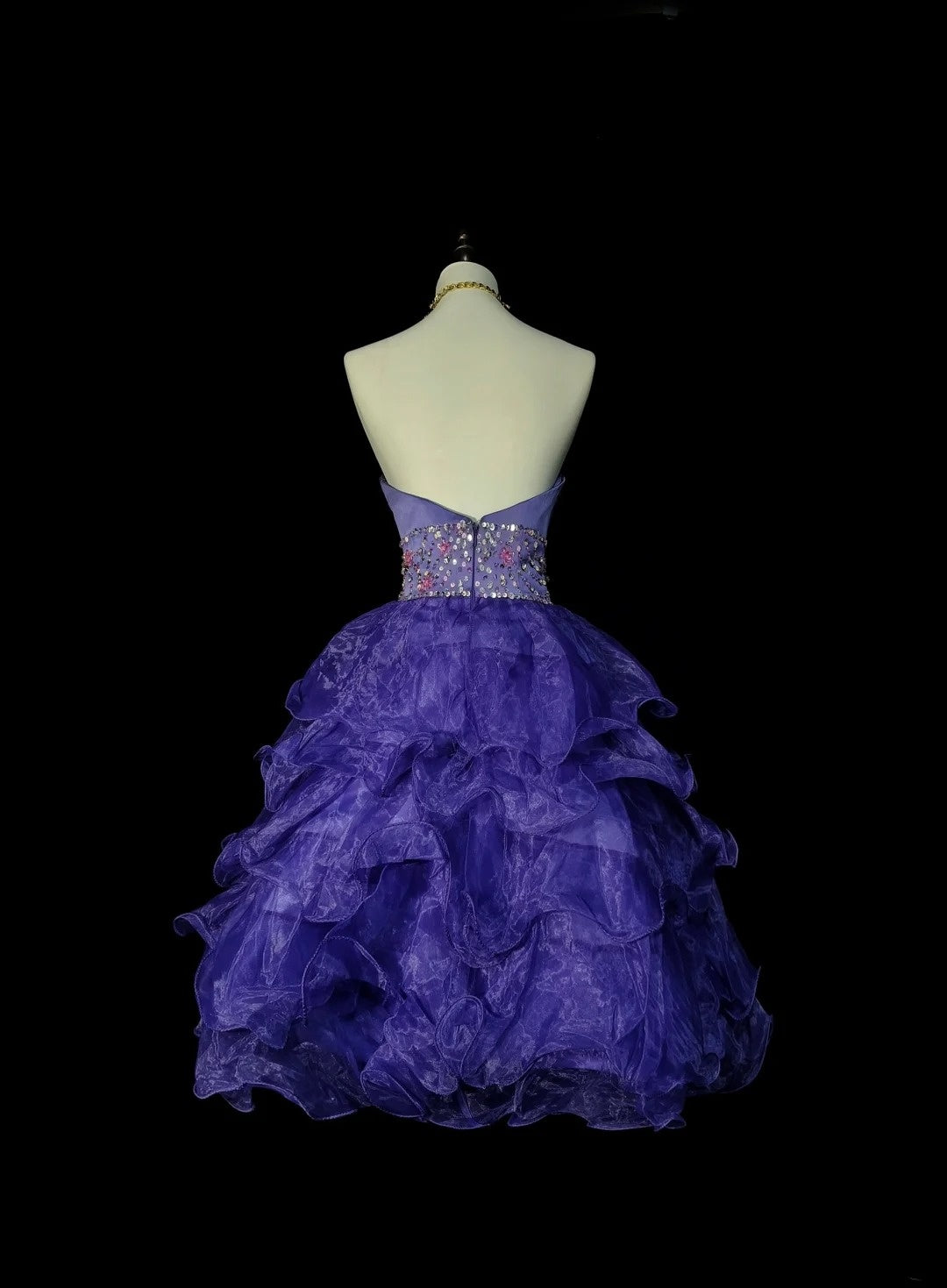 Einzigartiges trägerloses Ballkleid aus königsblauem Tüll im Stil der 2000er Jahre – Inspiration für Homecoming-Kleider (kurz) N1357