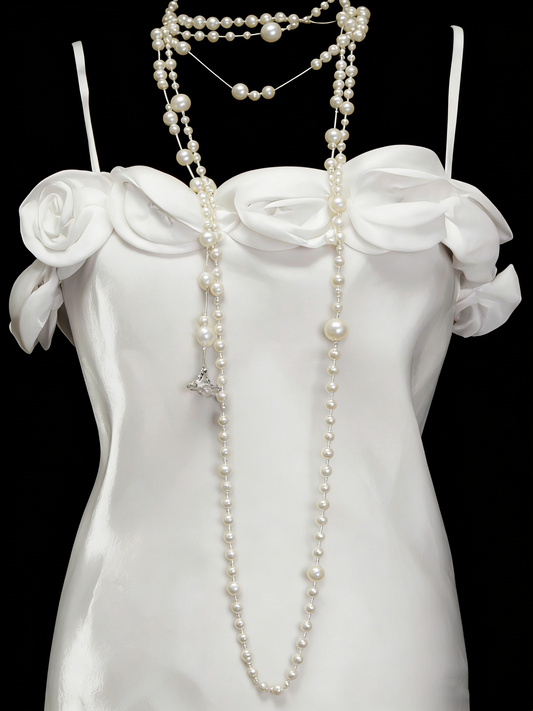 Robe de soirée sirène vintage à fines bretelles, style années 80, 70, 90, blanche, longue, idéale pour les bals de fin d'année ou les remises de diplômes (N1148)