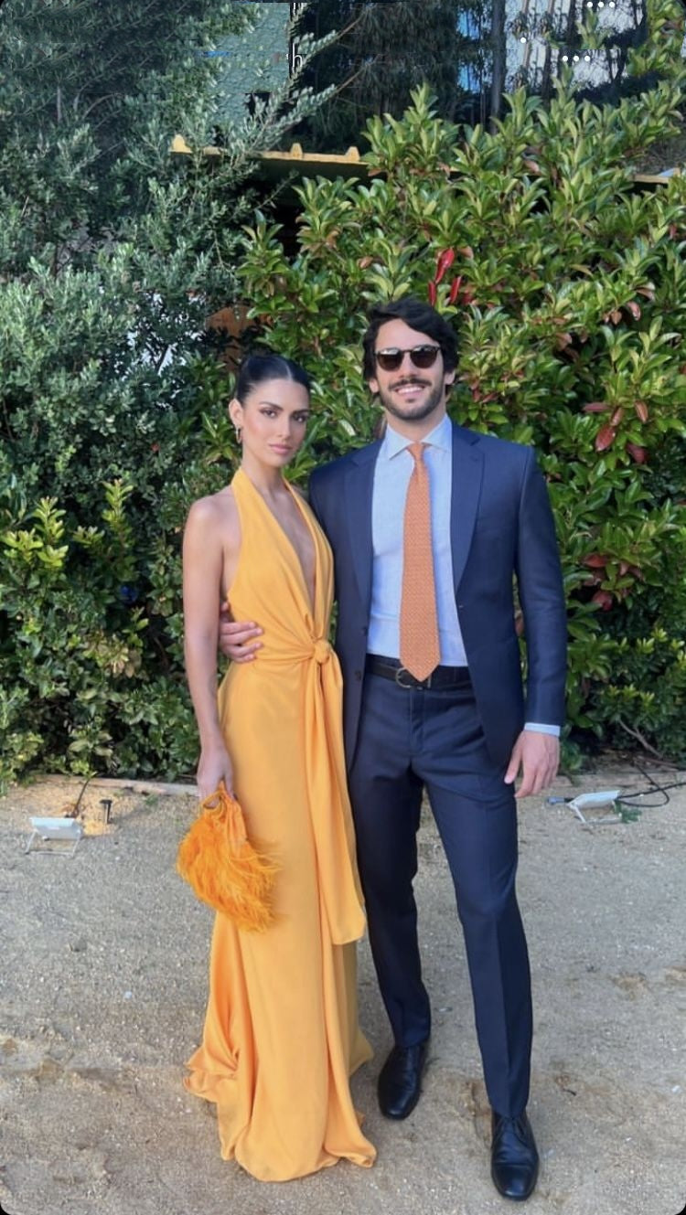 Robe de bal élégante en mousseline jaune, col en V, plissée, sans manches, AB420
