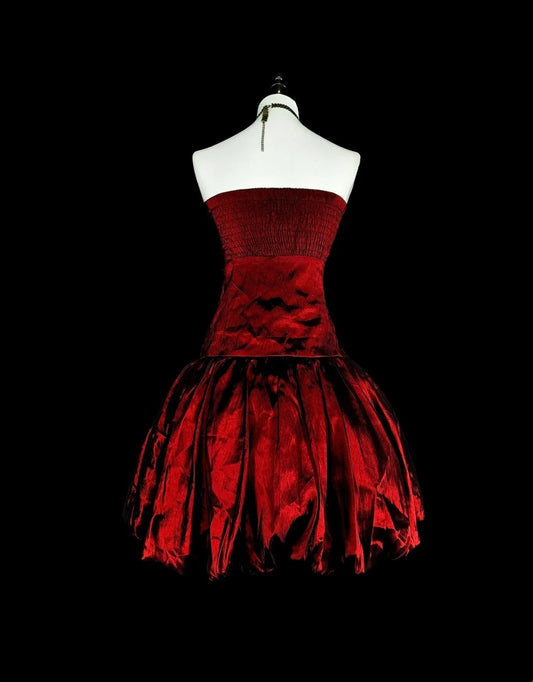 Princess Sheath Sweetheart Burgundy Satin Mini Short Homecoming Dresses Hoco Gowns N3066