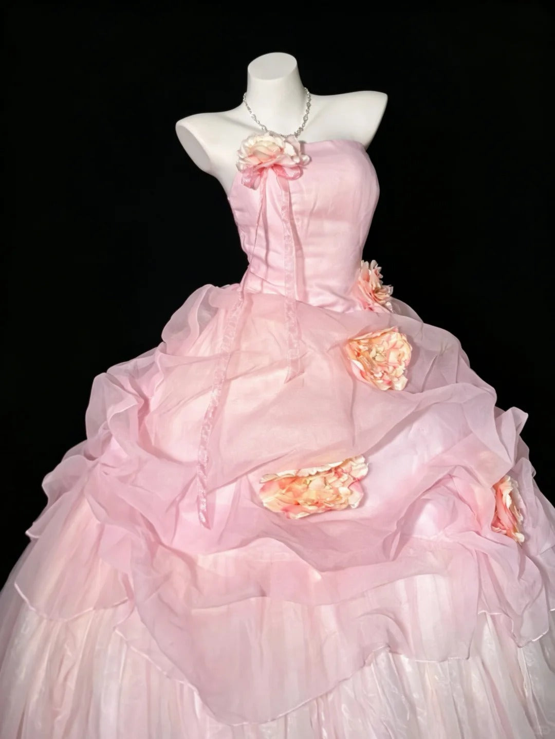 Fairy Quince Dress Ball Gown Sweethart Light Pink Tiered Sweet 16 Quinceanera Dresses 15 Vestidos De Fiesta N4478