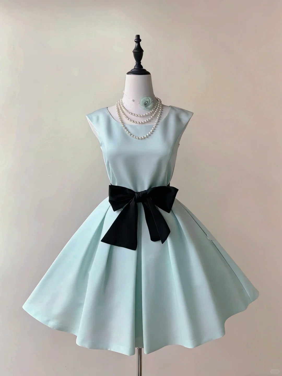 Retro Ball Gown Blue Satin Night Short Graduation Dresses Inspo Senior Homecoming Outfit RB4884