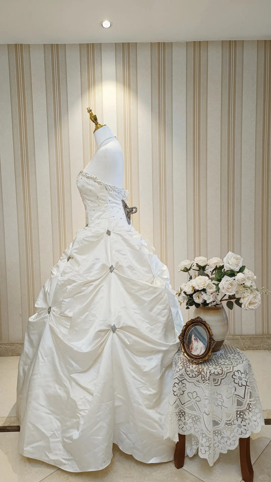 Vintage Wedding Dresses Ball Gown Sweetheart With Beading Summer Long Wedding Dress N4209