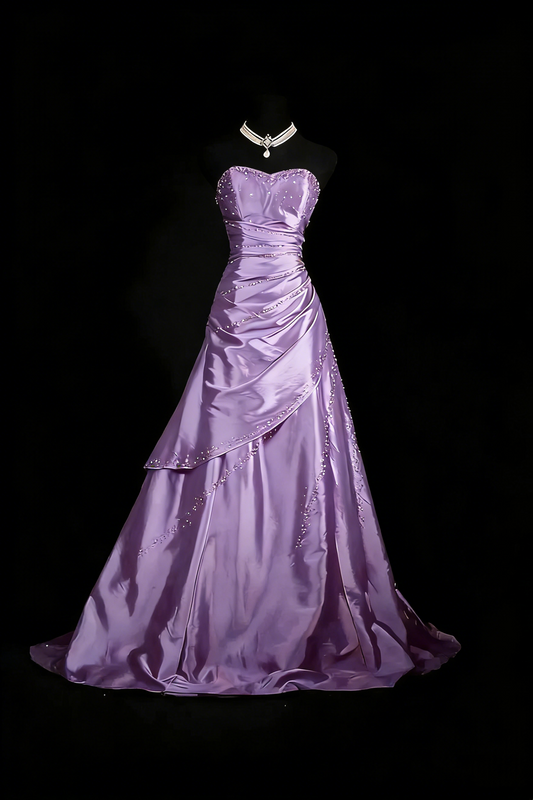 Sweetheart Satin Ball Gown Prom Dresses Beaded Formal Evening Dress Formal Dress NN777