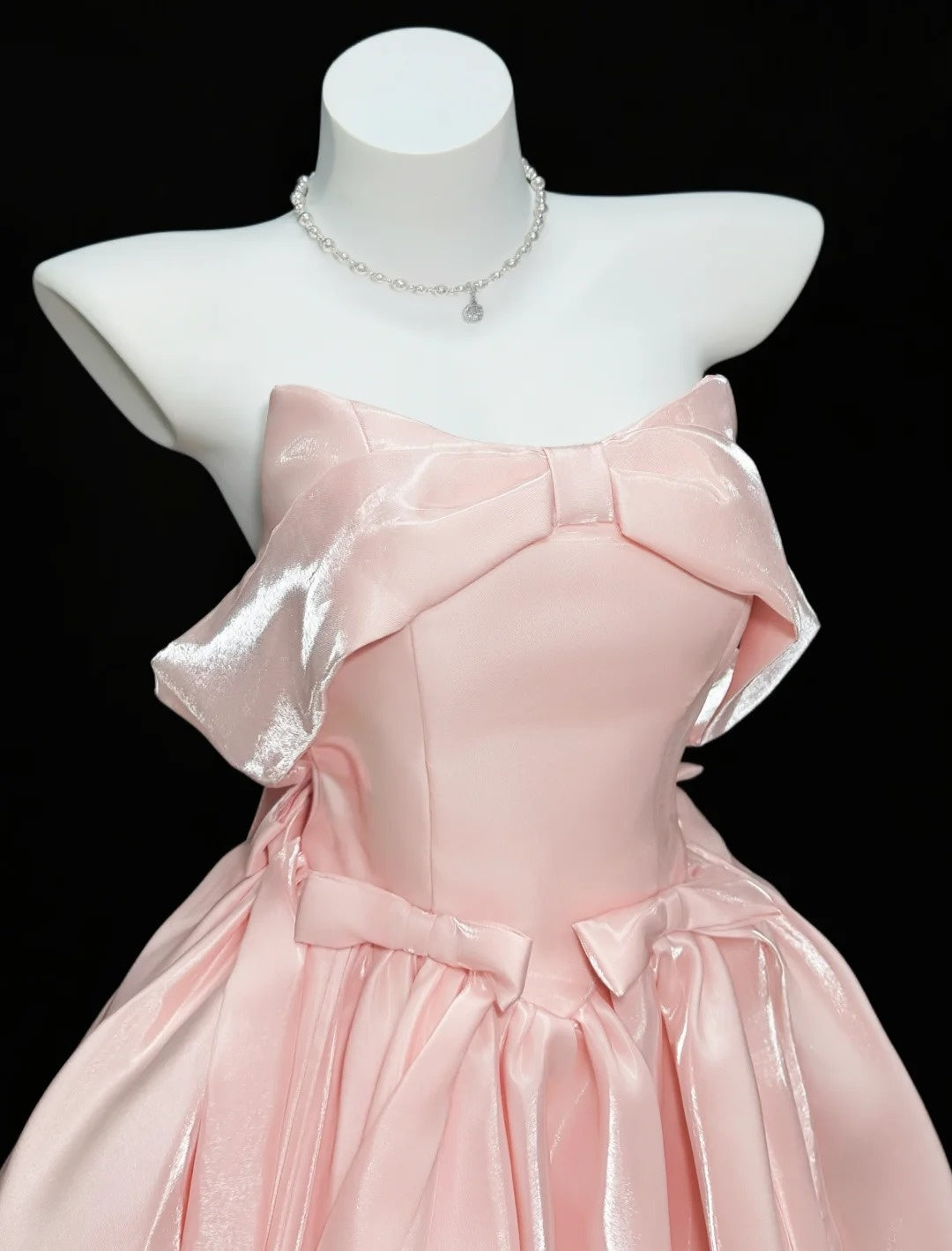 Magnifique Robe de Bal Épaules Dénudées Rose Poudré 12ème Année Courte Mini Longueur Esthétique Robes de Retour à la Maison RB4353