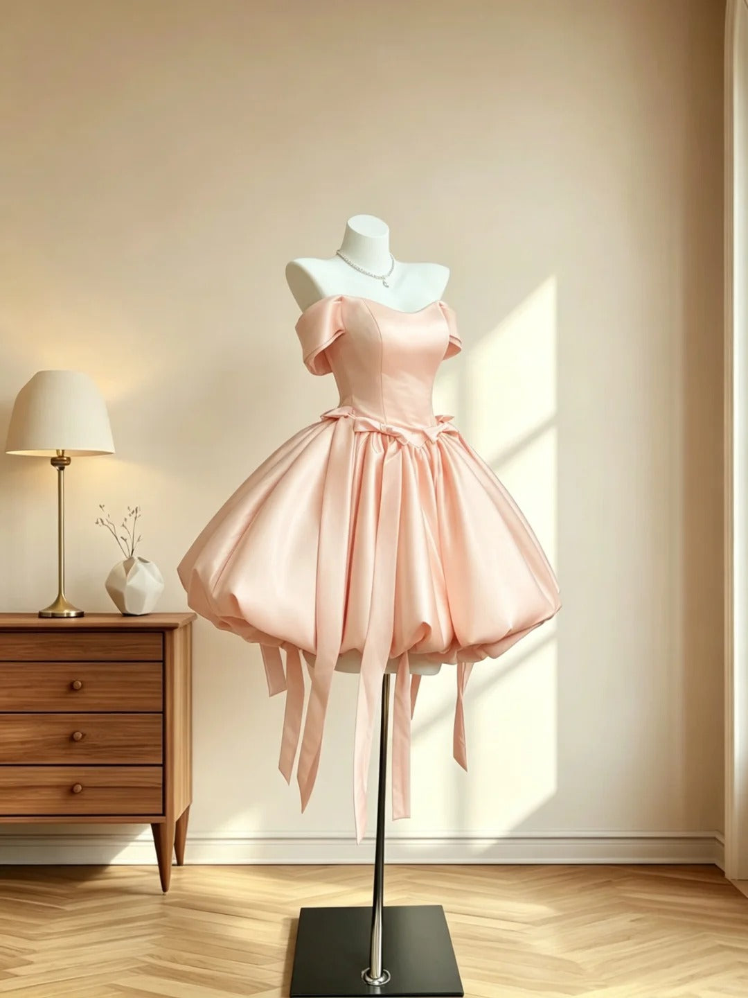 Jolies idées de tenues pour adolescentes Mini Inspo Senior Robe de bal courte rose blush Tenues d'anniversaire Robe de bal d'écolière RB3060