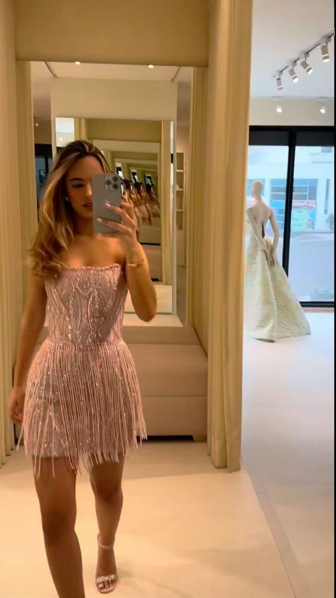 Sexy Etuikleid Trägerlos Rosa Für Teenager Mädchen Mini Senior Inspo Kurze Party Outfits Formelles Heimkehrkleid RB3026