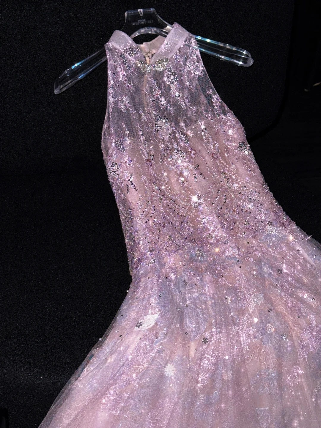 Märchenhaftes, langes, formelles Abendkleid in A-Linie aus rosa Tüll, formelles Kleid zum 18. Geburtstag, Ballkleid N731
