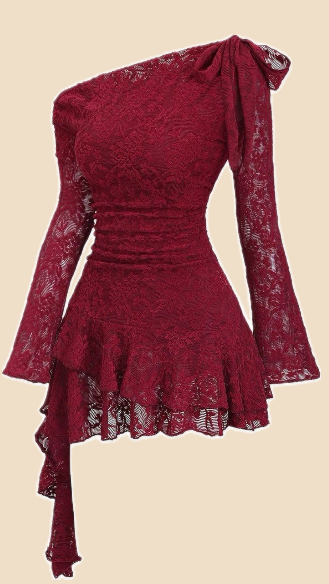 Sexy Etui Off-Shoulder Burgund Spitzen Kurzes Mini Partykleid Cocktail Homecoming Kleider N4231