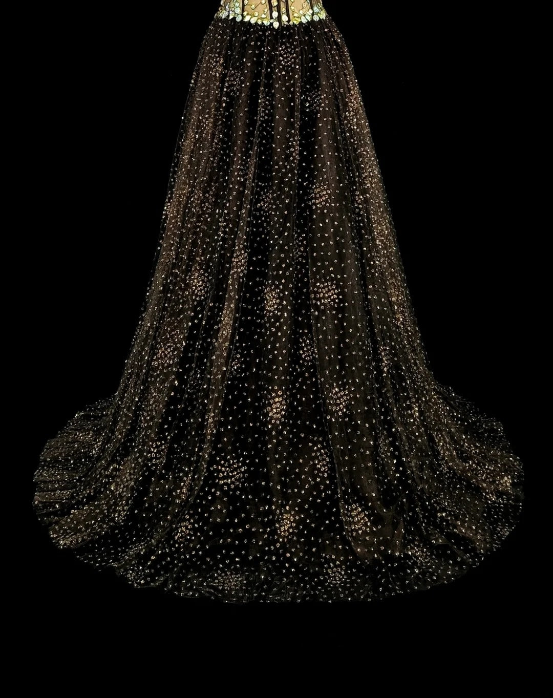 Robe de bal vintage esthétique années 70 rétro bustier en tulle noir longue robe de soirée N2153