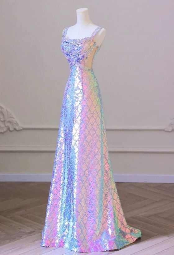 Robe de bal longue sirène à sequins scintillants et décolleté cœur - Inspiration robes de soirée pour femmes - Robe de bal formelle AB1254