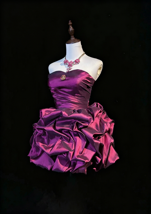 Cute Ball Gown Sweetheart Purple Taffeta 18th Birthday Gown Homecoming Dresses N3656