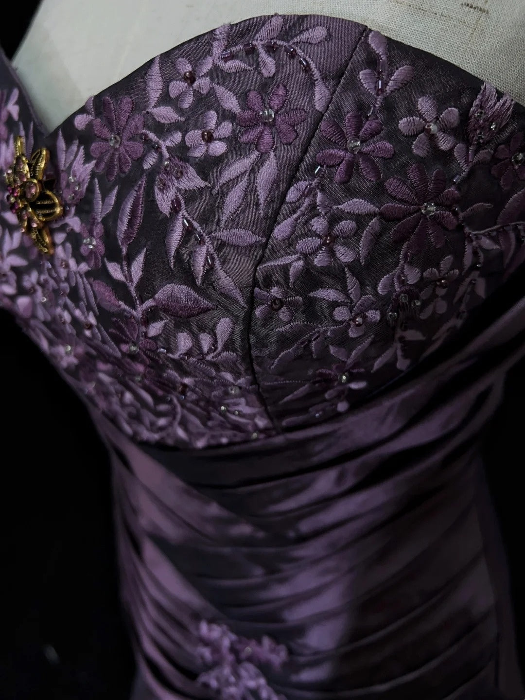 Vintage Ballkleider Abschlussballkleid Herzform Lila Taft 80er mit Spitze Lange Formelle Abendgarderobe N3892