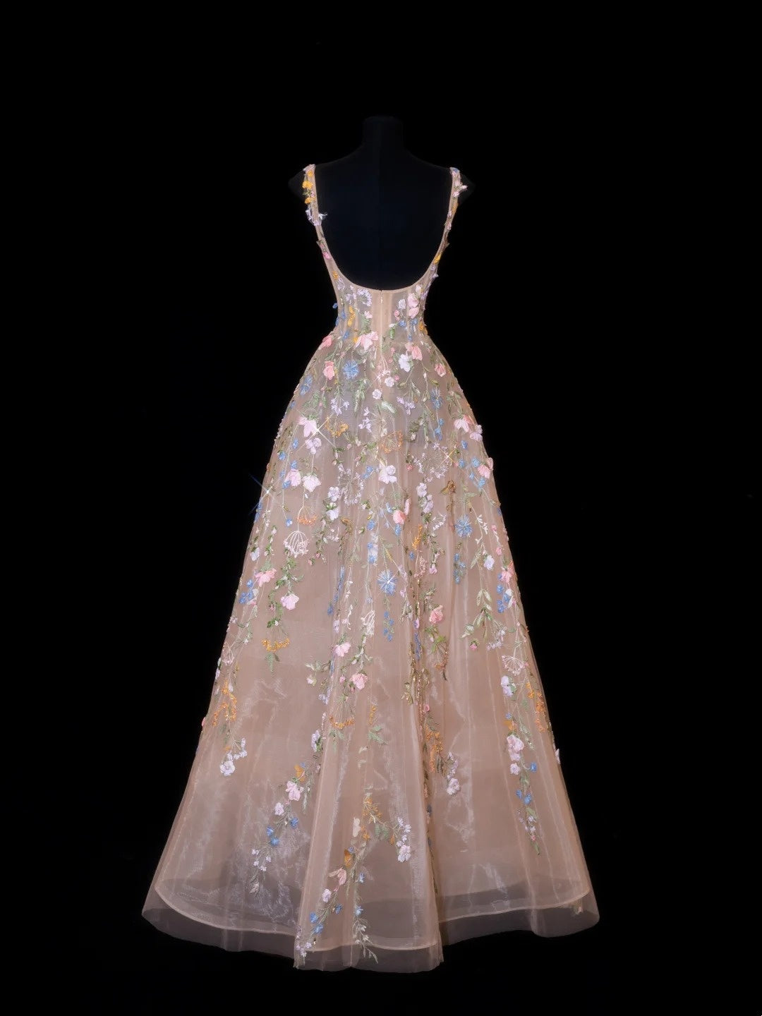 Robe de bal de princesse col carré, en dentelle florale, pour 18e anniversaire, sans manches, robe de soirée de bal formelle RB3255