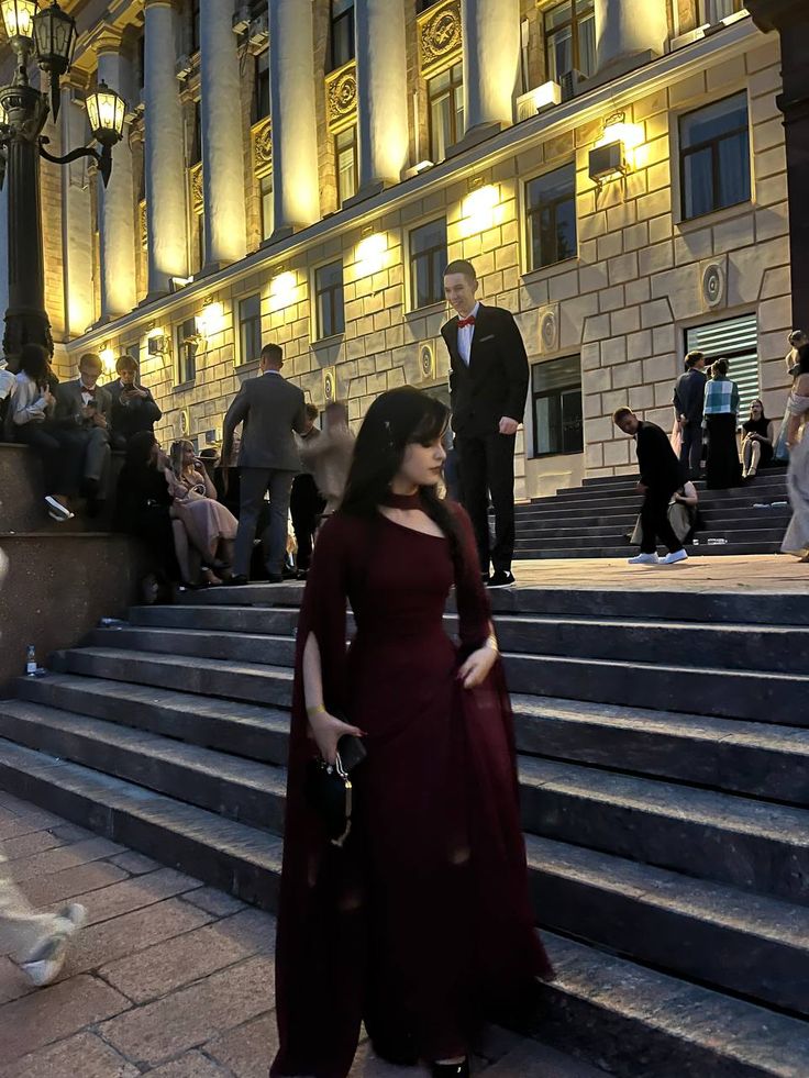 Vintage A Line Burgundy Long Sleeves Chiffon Long Prom Dresses Aesthetic For Teens Formal Dress Party Outfits Prom Gown AC010
