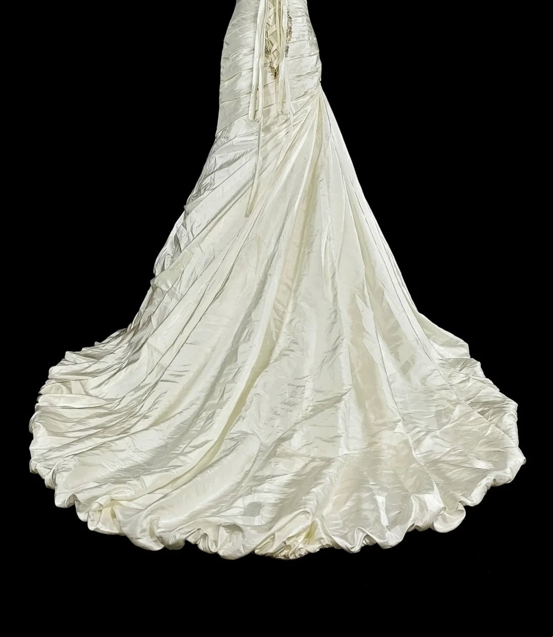 Vintage Brautkleid im Meerjungfrauenstil der 80er Jahre, elfenbeinfarben, figurbetont, figurbetont, N1609