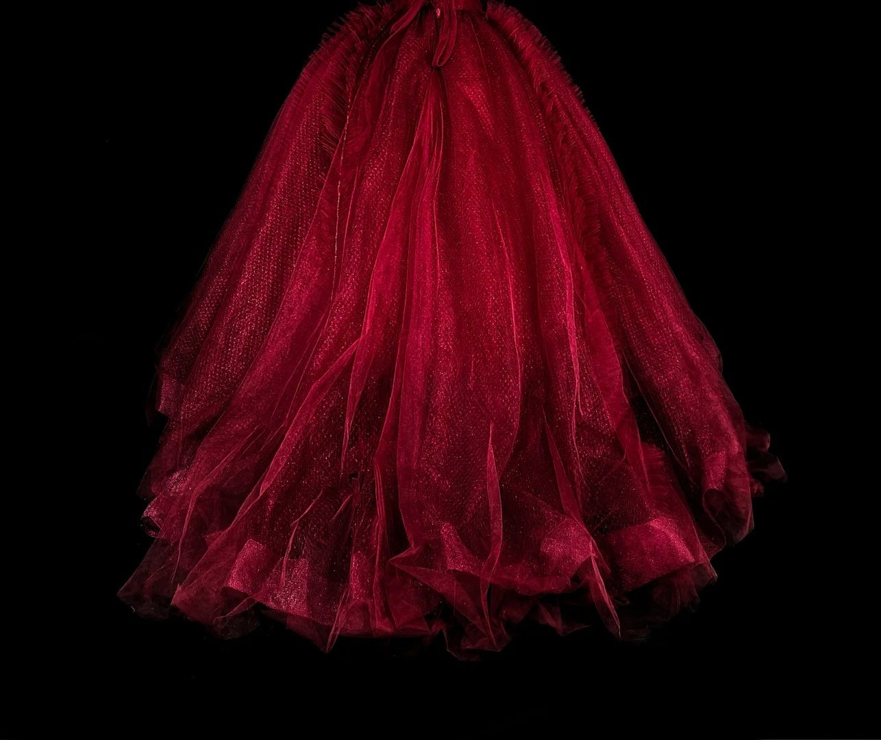 Vintage Abschlussballkleider Ballkleid Trägerlos Weinrot Tüll Burgund 2000er Jahre Langes Partykleid N2379