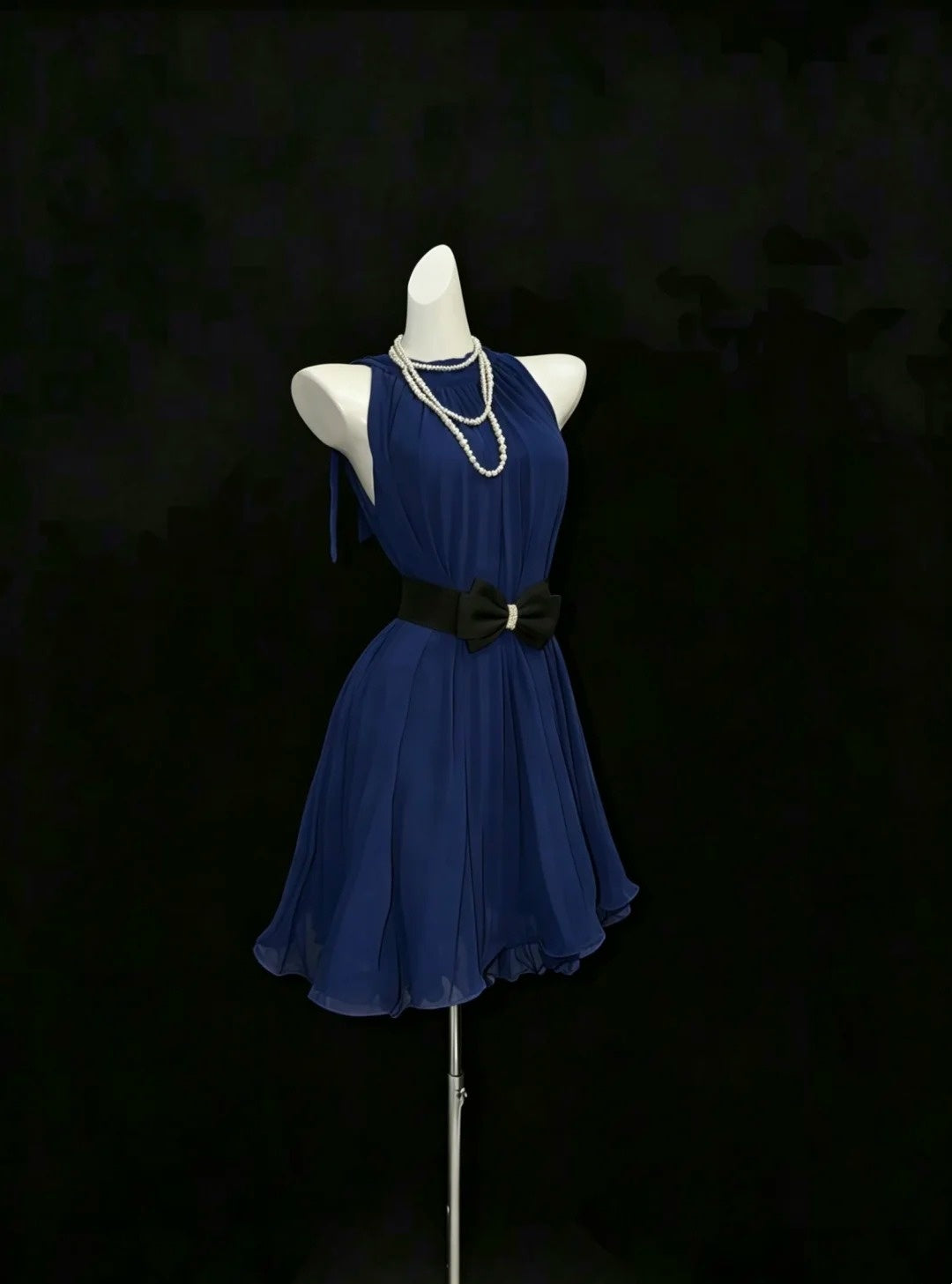 Elegantes A-Linien Minikleid mit hohem Halsausschnitt für die Universität, das die Abschlussklasse beeindruckt – Abschlusskleid, Ballkleider RB3305