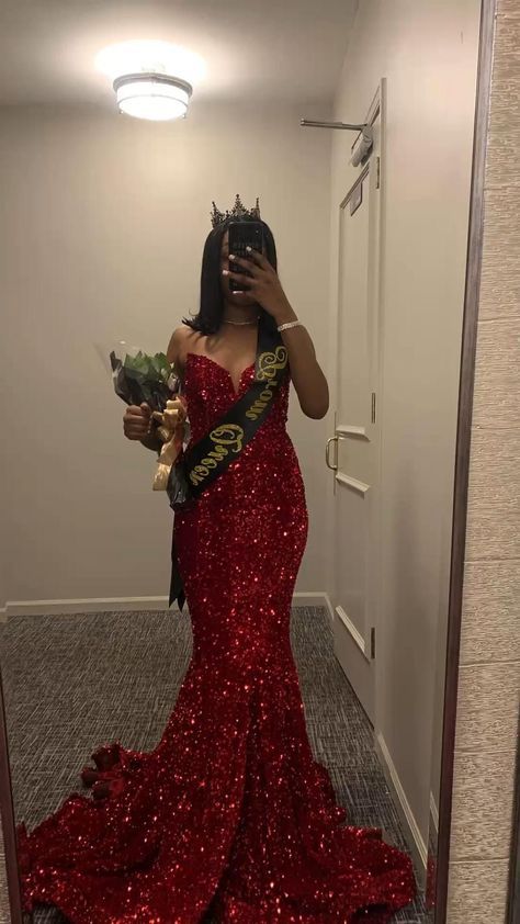 Robe de bal longue à sequins bordeaux, décolleté cœur, style sirène scintillante, pour jeunes filles noires, référence N714