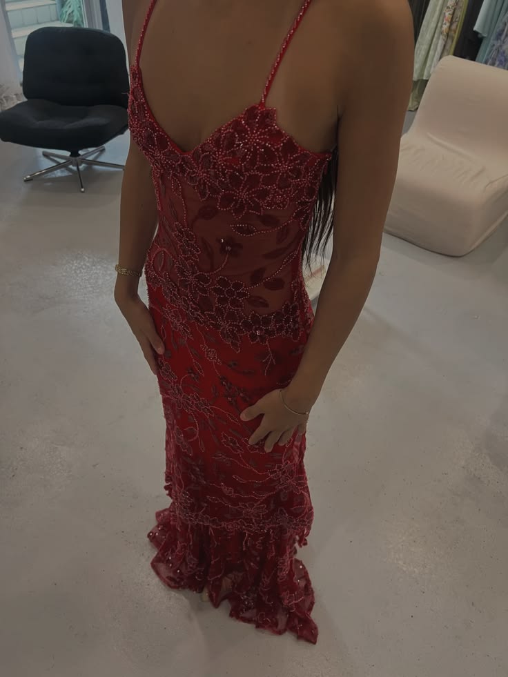 Glam Mermaid Spaghetti Strap Burgundy WIth Beads Long Prom Dresses Evening Long Formal Dress RB3814
