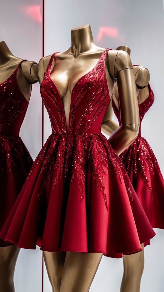 Sparkling Sequined Mini Homecoming Dresses Burgundy V Neck Ball Gown Freshman High Shool Grad Hoco Outfit RB4526