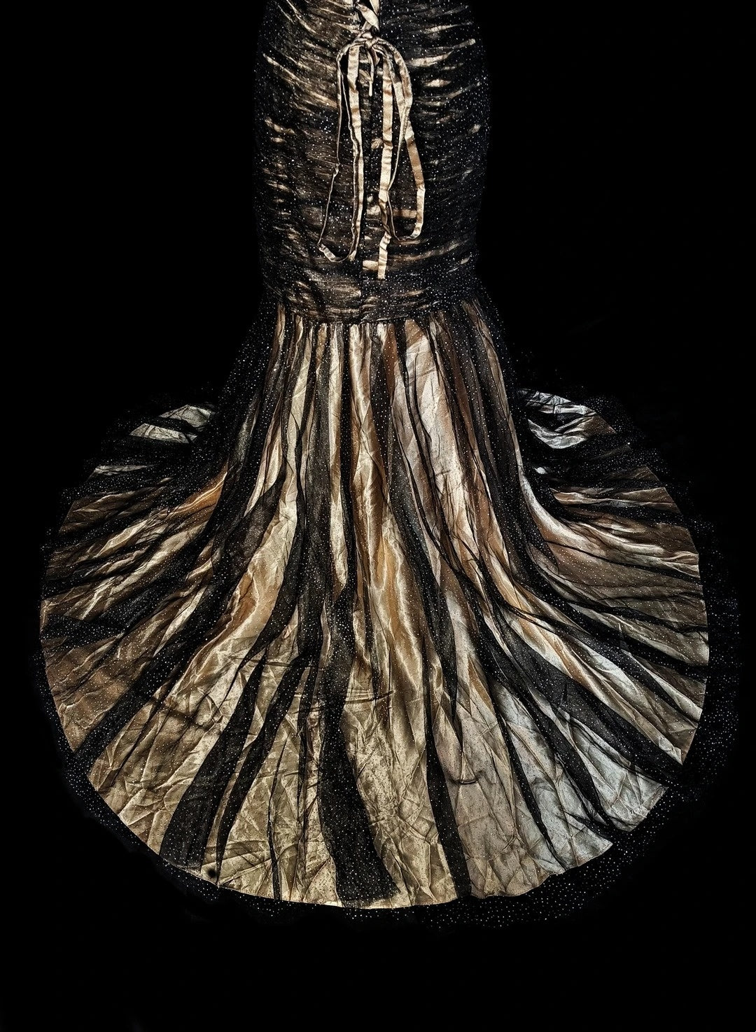 Vintage Meerjungfrauen-Abendkleid mit Herzausschnitt, ärmellos, aus schwarzem Tüll, 80er-Jahre-Stil, langes formelles Abendkleid N1488