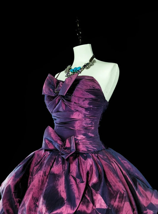 Cute Ball Gown Strapless Purple Taffeta Sweet 16 Dresses Quinceanera Dress N3414