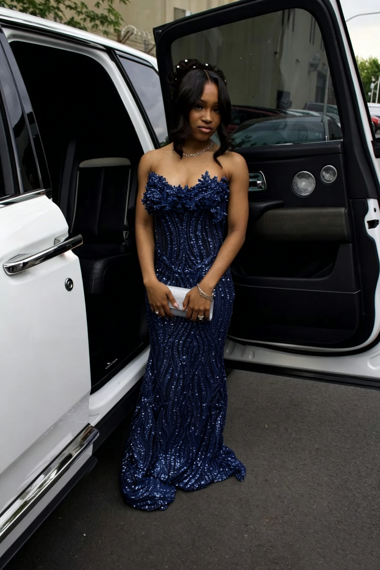 Sparkly Prom Dresses Mermaid Sweetheart Silver Sequin Sparkle Red Carpet Evening Gown For Black Women Girls N4045