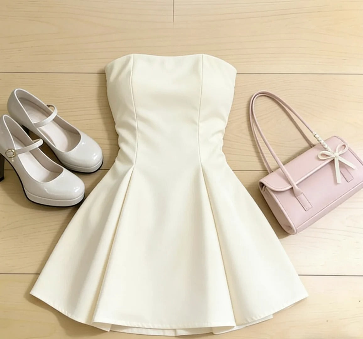 Pretty A line Strapless White Satin Mini Short Cocktail Homecoming Dresses Ideas Hoco Outfits RB4887