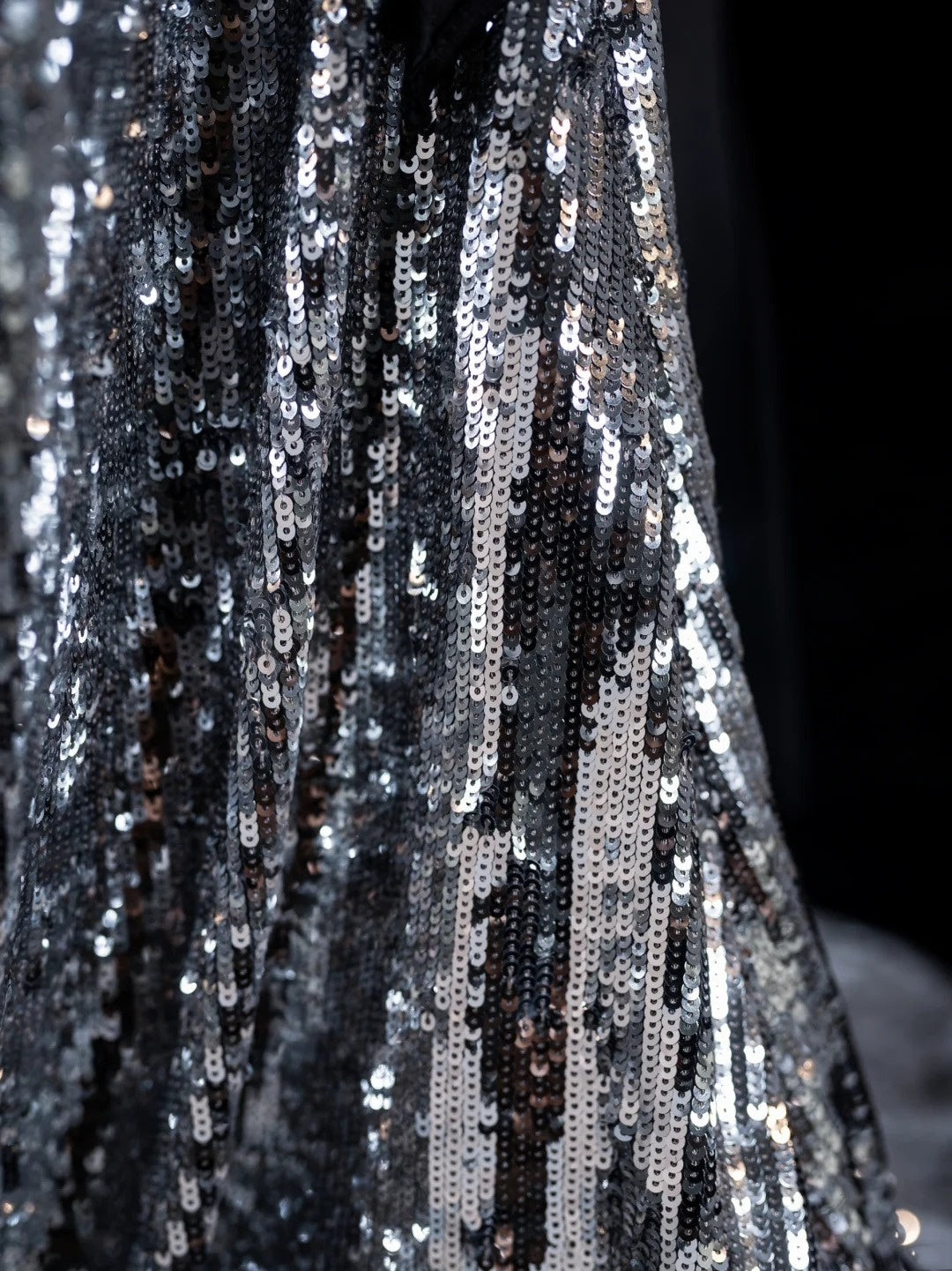 Funkelndes, trägerloses, graues Pailletten-Abendkleid im Meerjungfrauenstil, ärmellos, lang, für Damen und Mädchen, N666