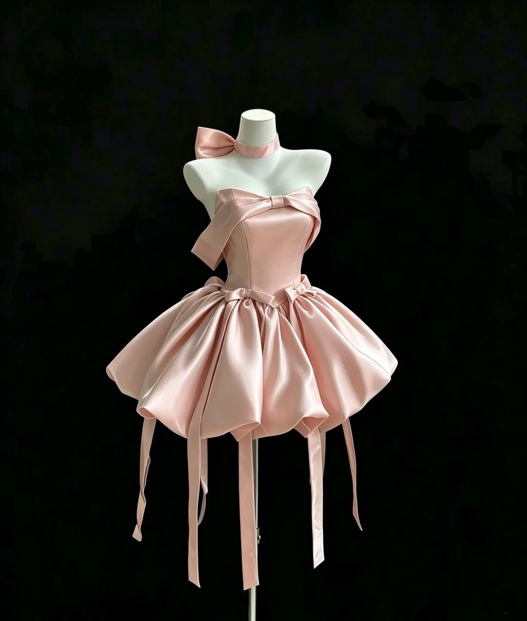 Jolie robe de bal rose, courte, à épaules dénudées, pour la remise des diplômes de 8ème année au lycée, inspiration robe de bal de retour à la maison RB3310