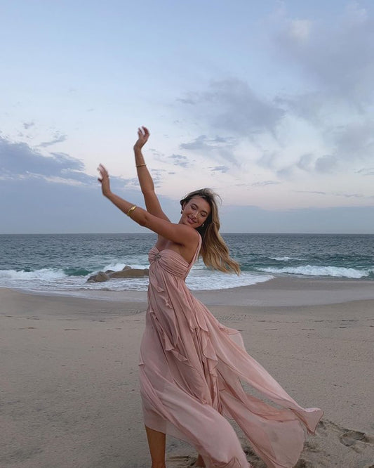 Cute A line Sweetheart With Scarf Backless Long Summer Beach Black Tie Prom Dresses Spring Wedding Guest Dress N1404