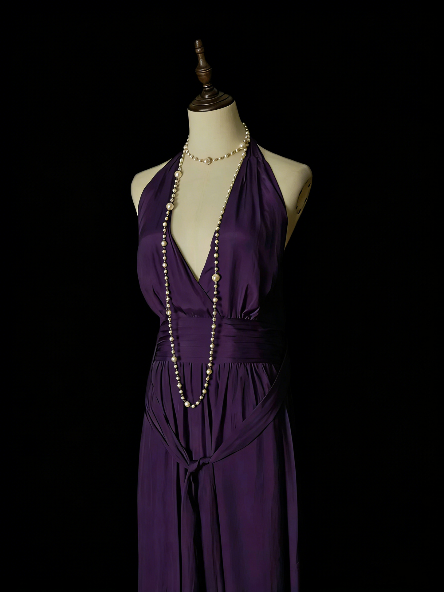 Einfaches, lila A-Linien-Abendkleid im 80er-Jahre-Stil mit V-Ausschnitt, langes formelles Kleid für die High School, N1330