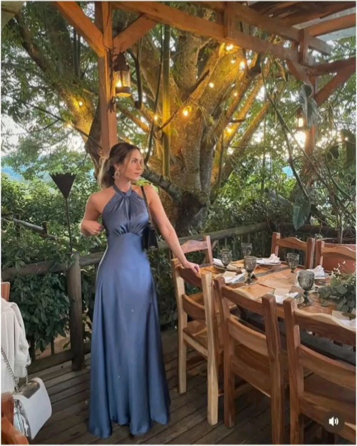 Élégante Robe Fourreau Licou Bleu Poudré Robes de Bal pour le 18e Anniversaire N2791