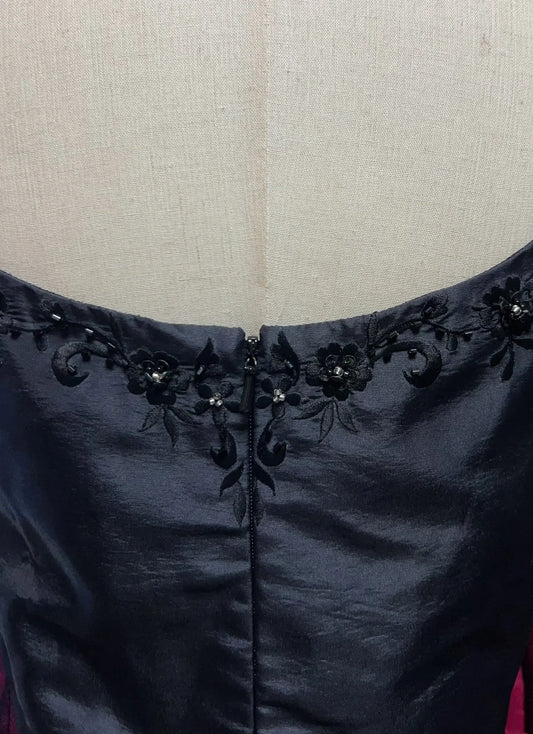 Charming Prom Dresses A Line Black Tie Dress With Embroidered Beaded Long Sleeves Formal Evening Outfits N3694