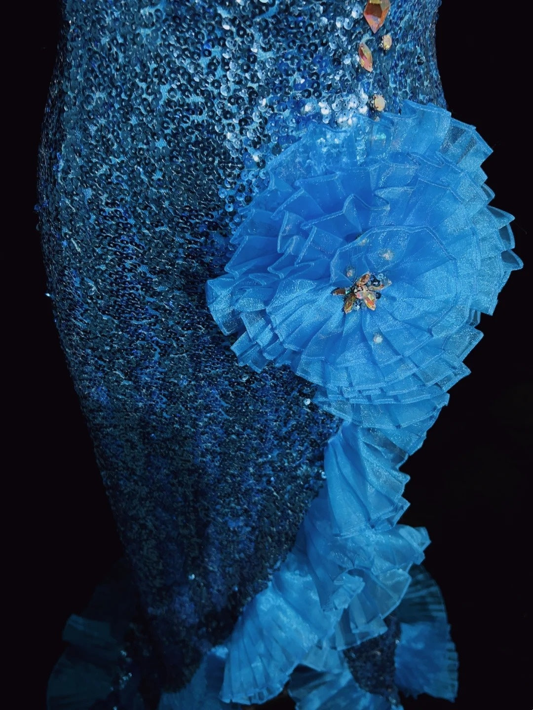 Vintage Promkleider Inspo Meerjungfrau Sweetheart Royalblau Pailletten Lang 1990er Mit Perlen Abendkleider N3390