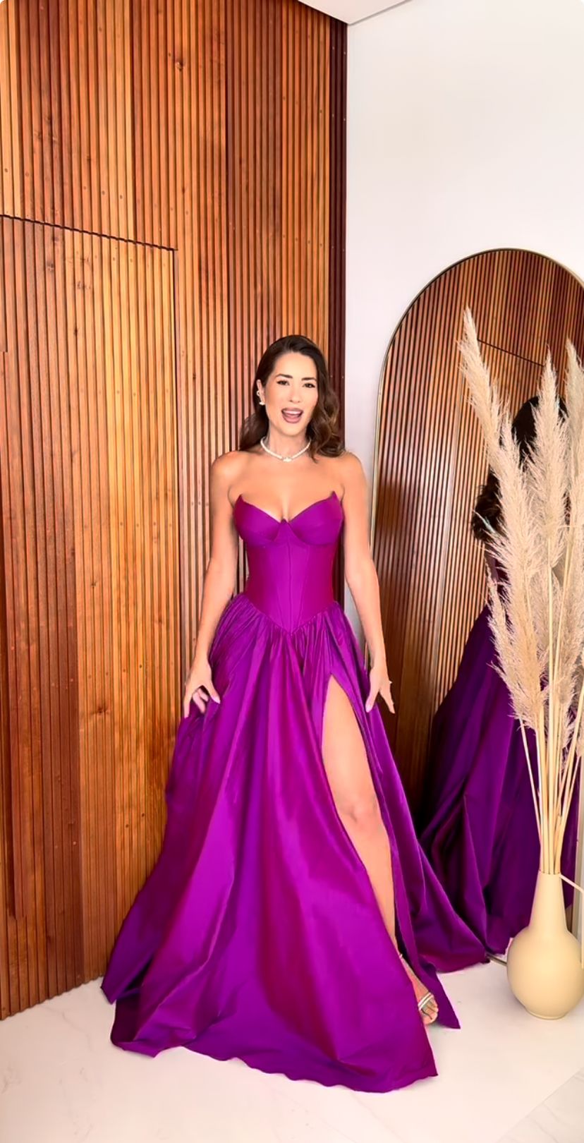 Elegante, schlichte Abschlussballkleider für Teenager: Inspiration für den A-Linien-Schnitt, herzförmiger Ausschnitt, lila Schlitz, halbformelles langes Ballkleid für Teenager AB2145