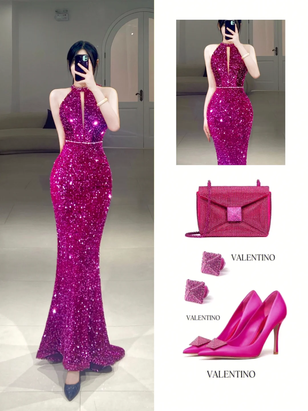 Elegantes Meerjungfrau-Abendkleid mit U-Ausschnitt und Pailletten, glitzernd, plissiert, bodenlang, Inspiration für lange Ballkleider A094